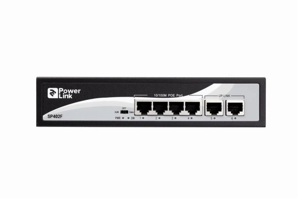 Коммутатор 2E PowerLink SP402F 6xFE (4x FE PoE, 2xFE Uplink, 65W), неуправляемый