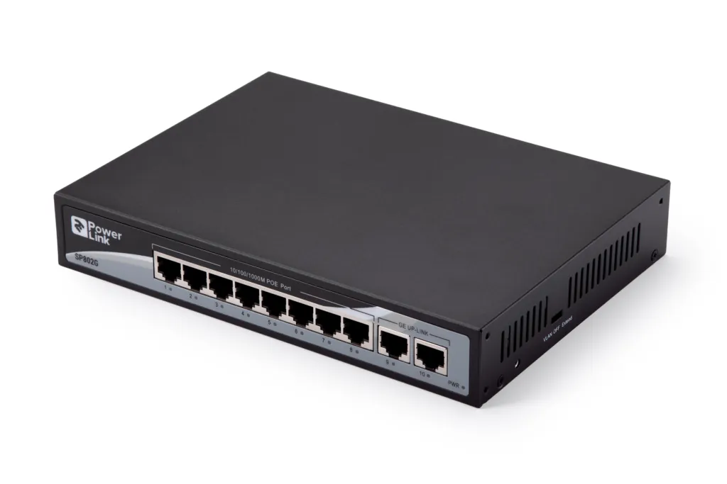 Switch 2E PowerLink SP802G 10xGE (8xGE PoE, 2xGE Uplink, 150W), unguided