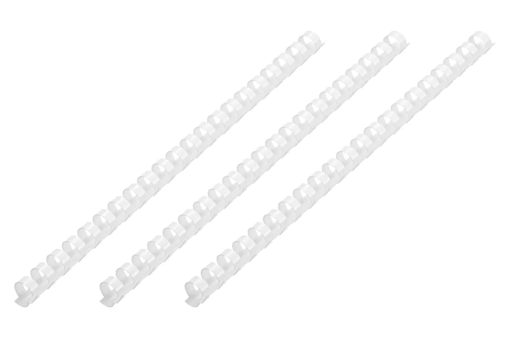 2E Plastic combs for the binder 6 mm, white, 100 pcs