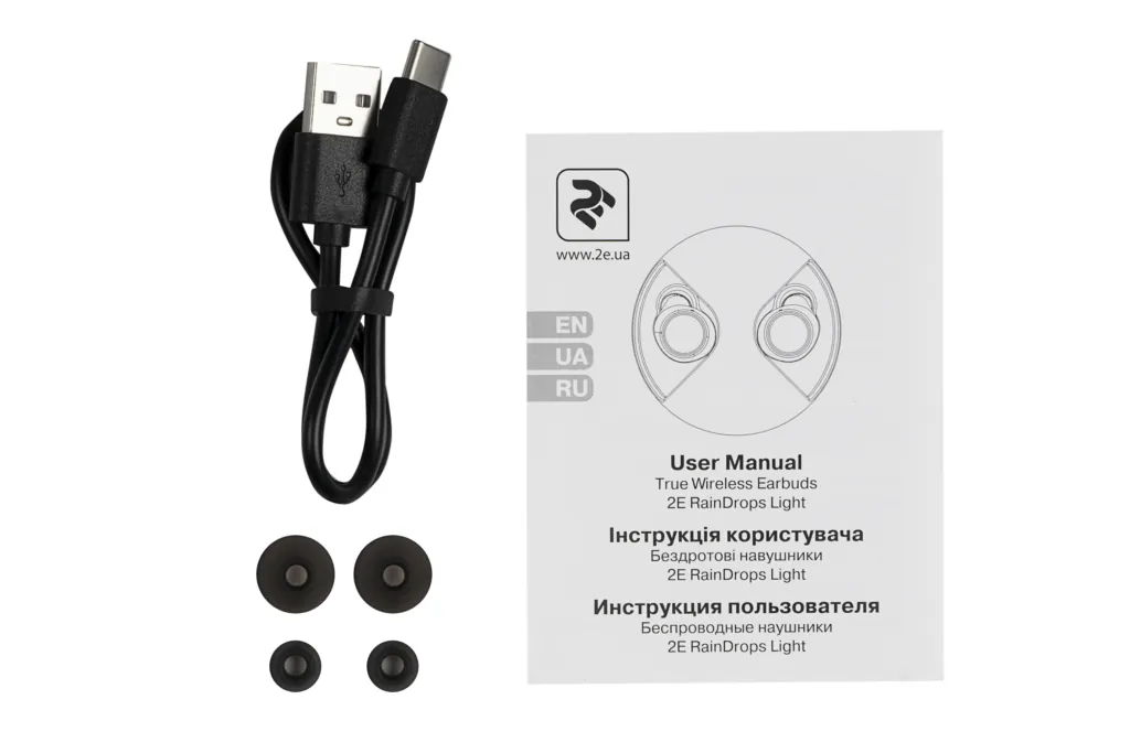 Навушники 2E RainDrops Light True Wireless, Black