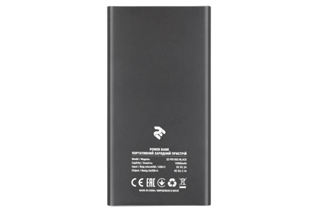 Power Bank 2Е 10000 mAh Metal surface Black