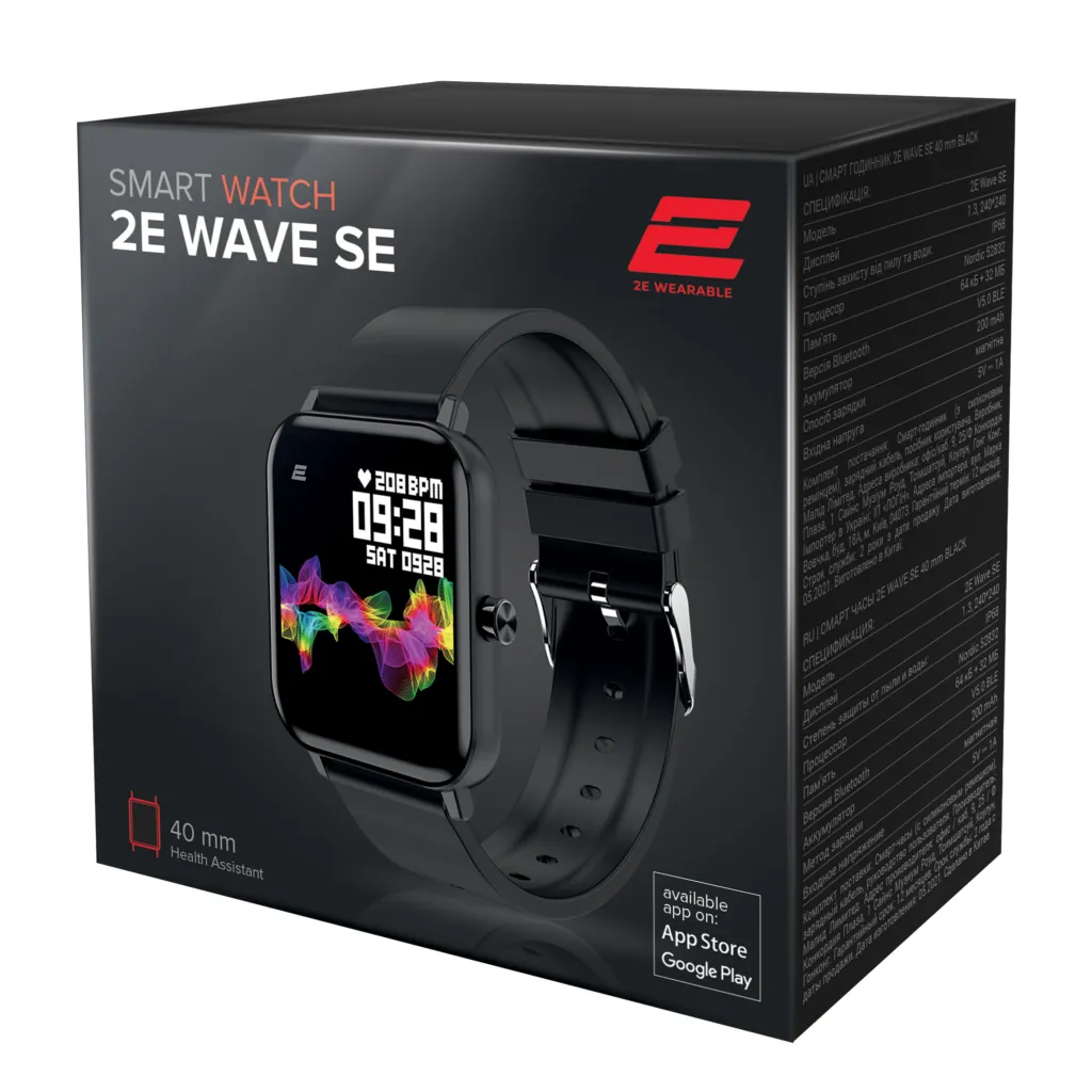 2E Смарт-годинник Wave SE 40 mm Black