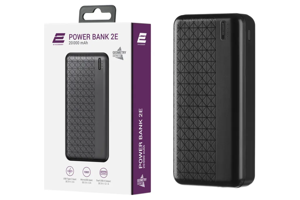 Power bank 2Е Geometry 20000 мАч Black