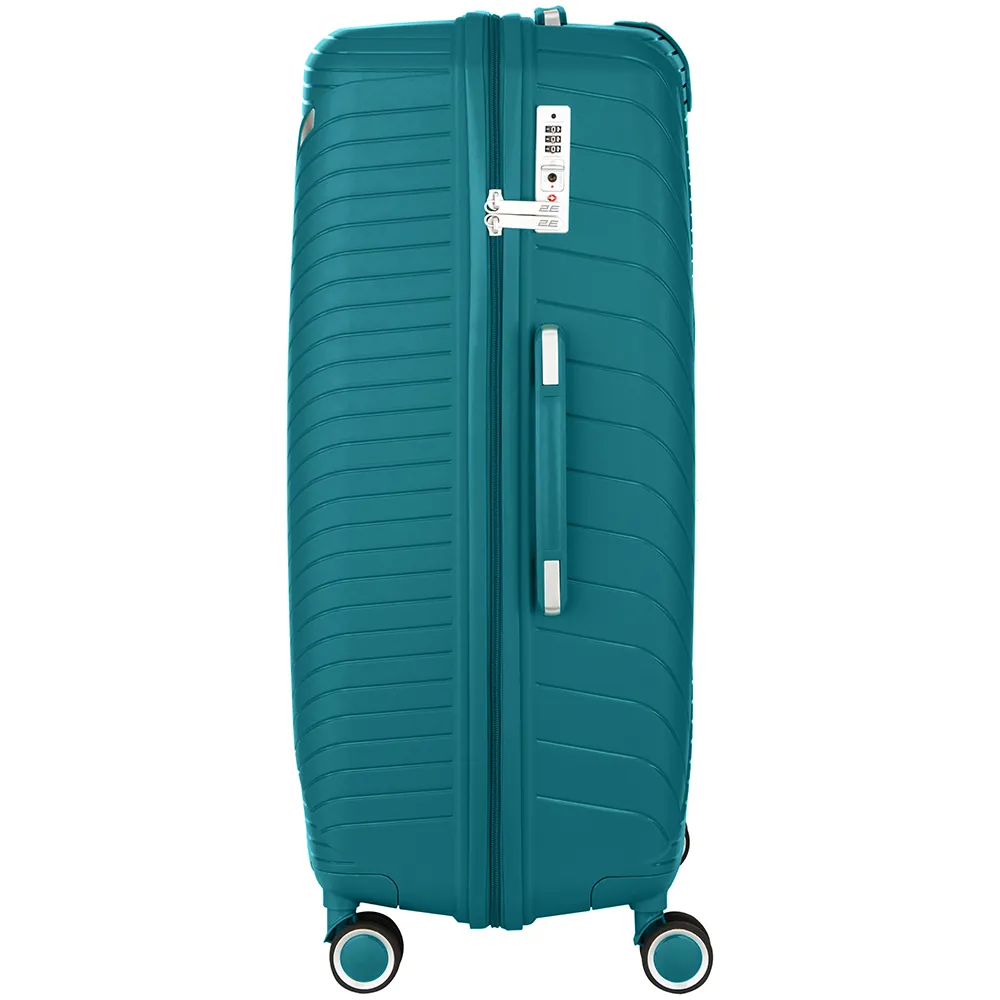 2E Plastic Suitcase, SIGMA, L, 4 Wheels, Aqua Marine