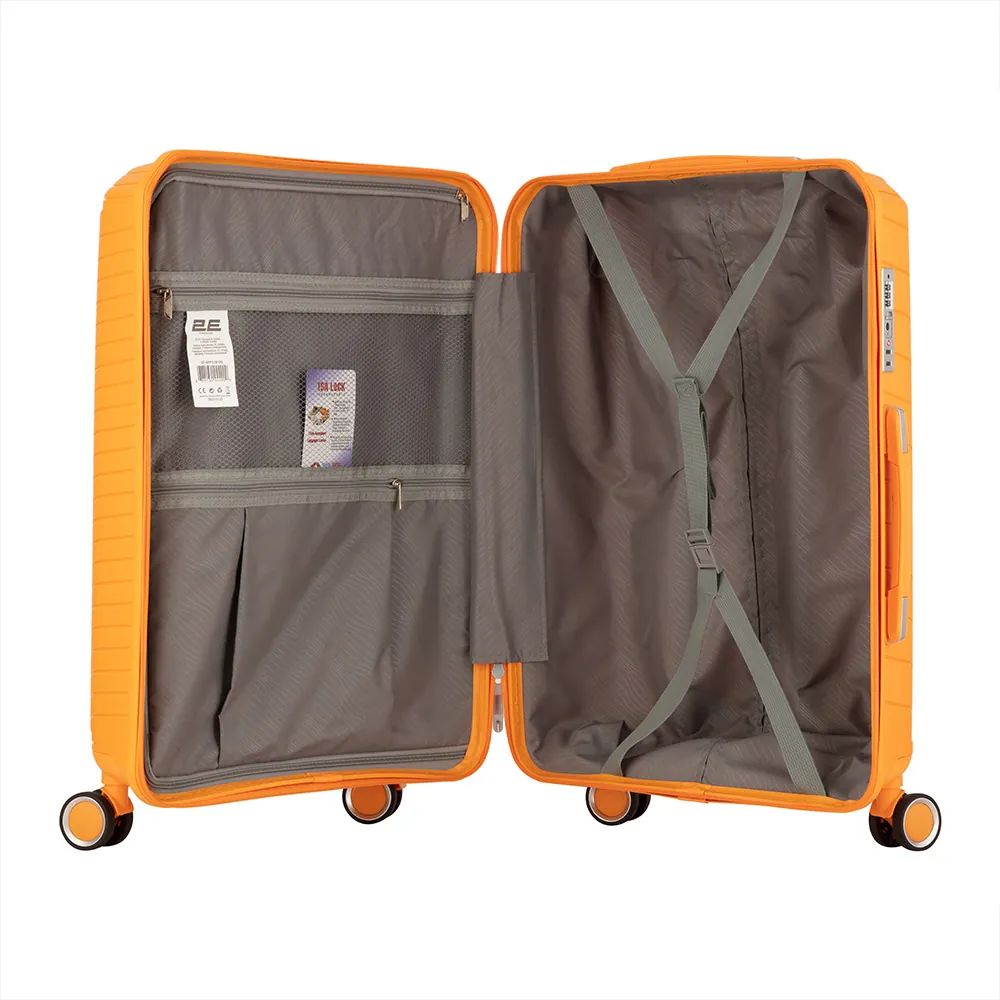 2E Plastic Suitcase, SIGMA, M, 4 Wheels, Orange