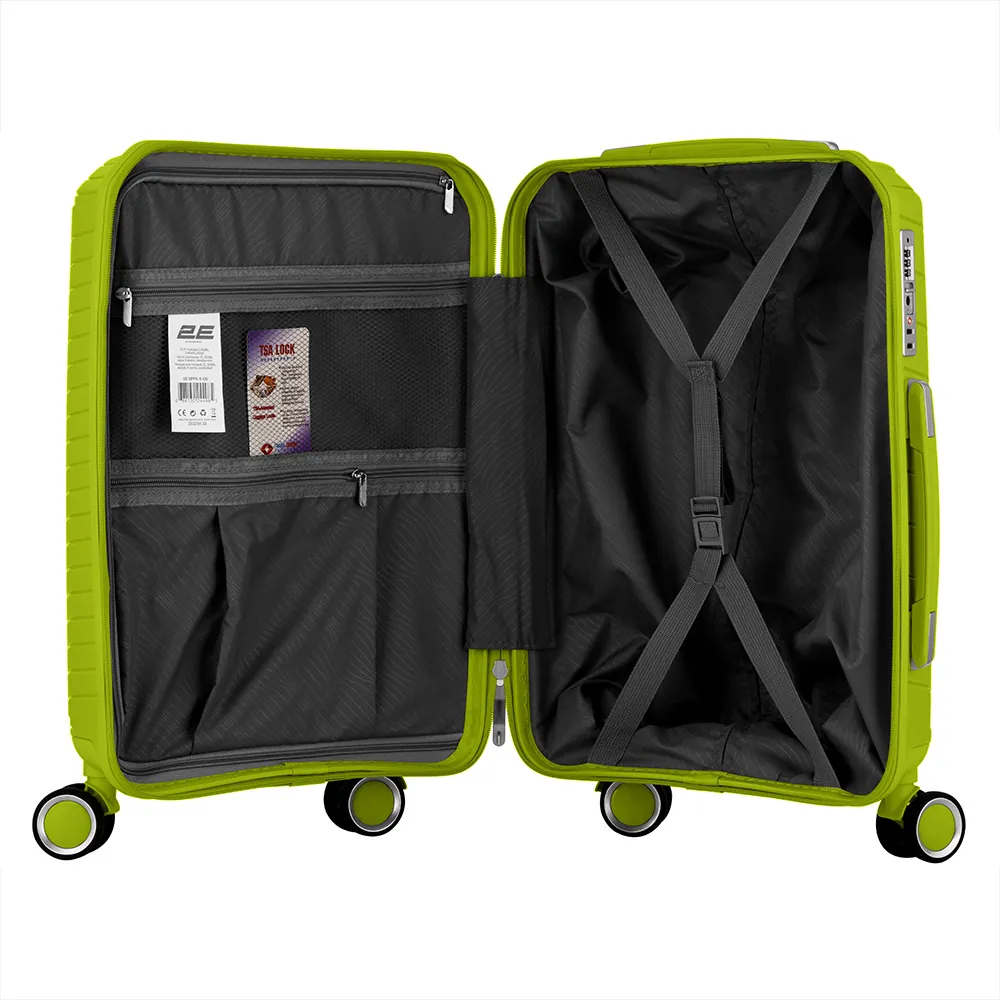 2E Plastic Suitcase, SIGMA, S, 4 Wheels, Apple Green