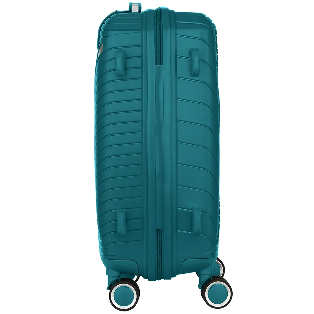2E Plastic Suitcase, SIGMA, S, 4 Wheels, Aqua Marine