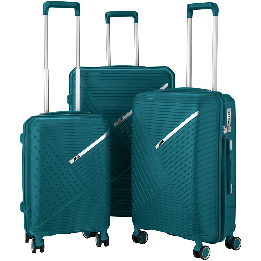 2E Plastic Suitcase, SIGMA, S, 4 Wheels, Aqua Marine