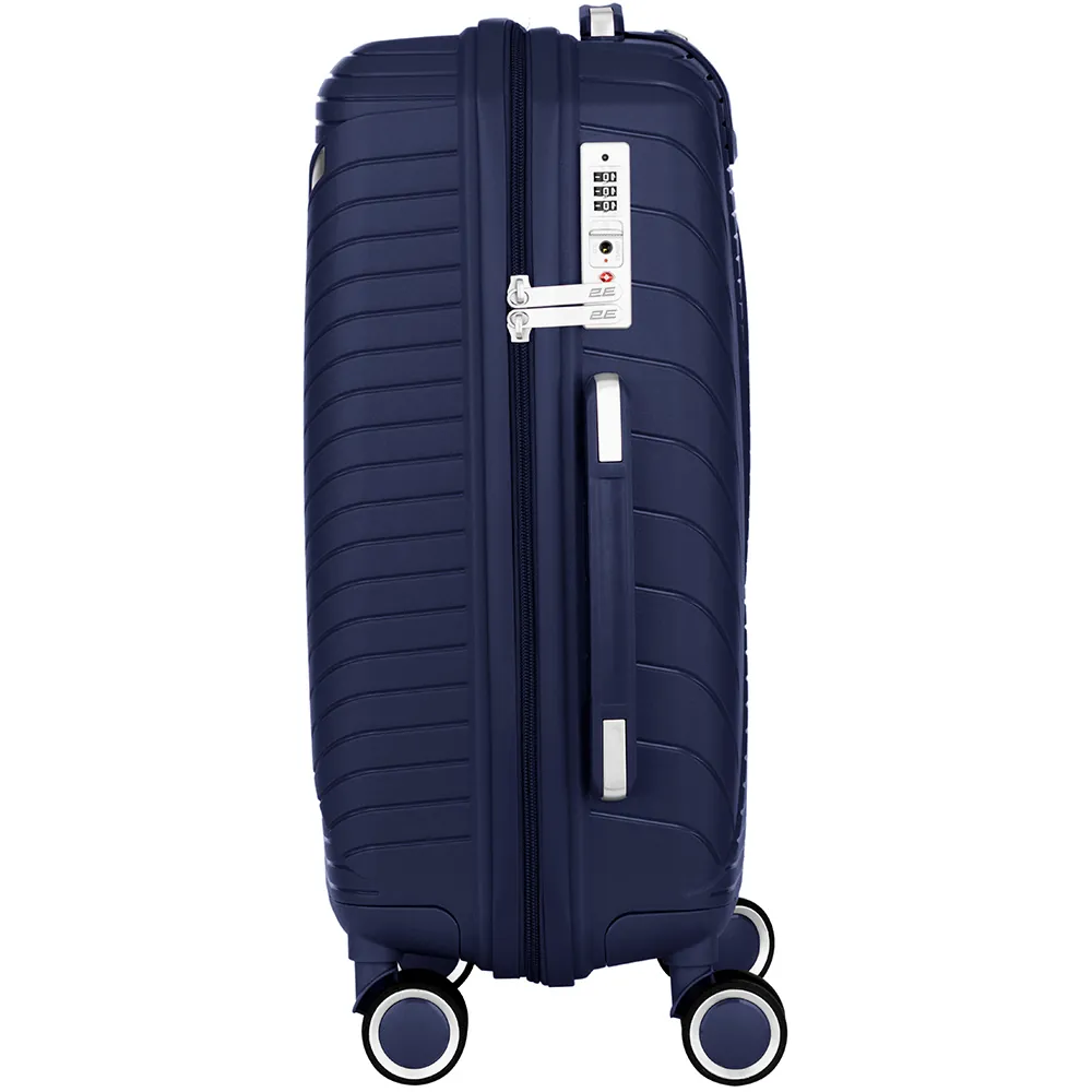 2E Валіза пластикова, SIGMA, мала, 4 колеса, темно-синя