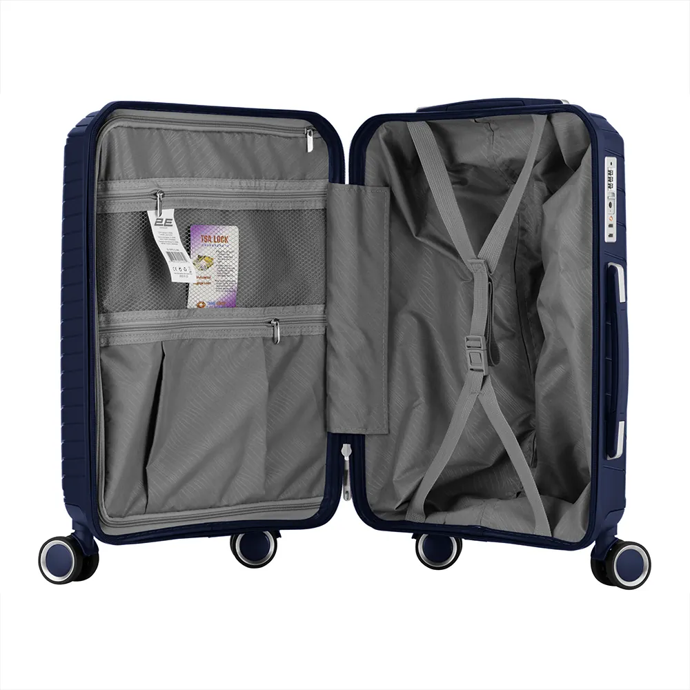 2E Валіза пластикова, SIGMA, мала, 4 колеса, темно-синя