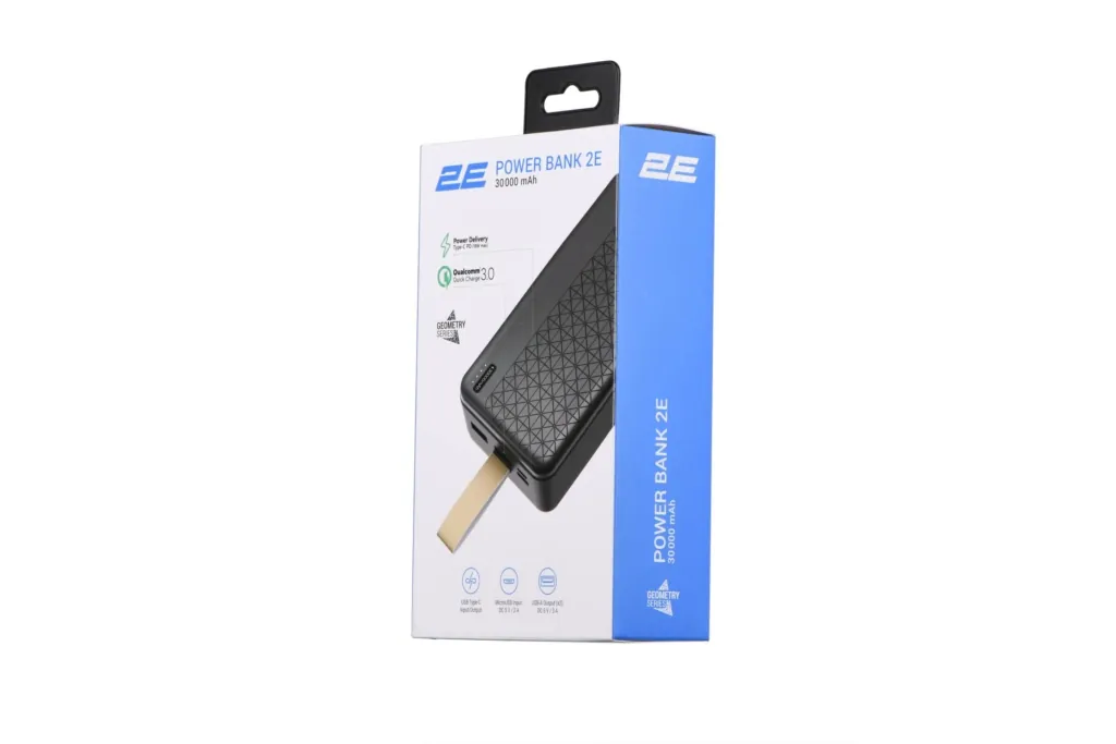 Power bank 2Е Geometry 30000 мАч, PD, QC 18W Black