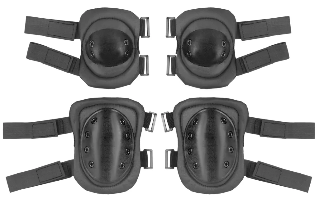 2E Military knee and elbow pads set, Black, 2E-MILKNAELPADS-SET-BK