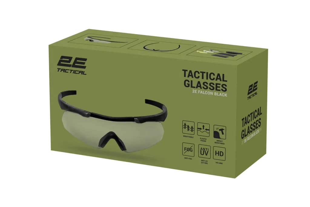 2E Tactical safety goggles Falcon Black with EVA case, 3 lenses