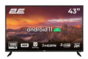 2E Телевізор 43″ LED FHD 50Hz Smart Android Black