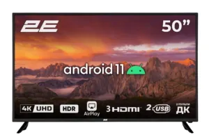 2E Телевізор 50″ LED 4K 50Hz Smart Android Black