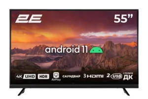 2E Телевізор 55″ LED 4K 50Hz Smart Android Black soundbar