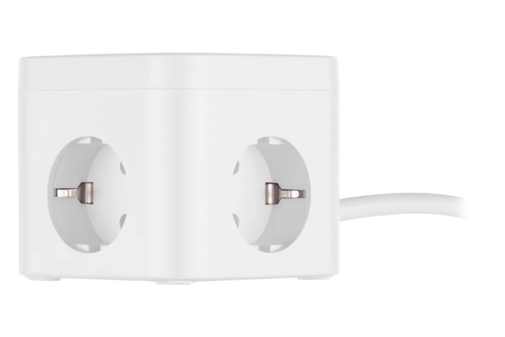 Power adapter 2E 3XSchuko with switch, 1.5m, white