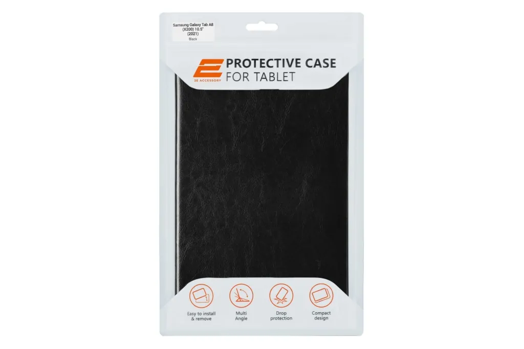 2Е Basic Case for Samsung Galaxy Tab A8 (X200) 10.5″ (2021), Retro, Black