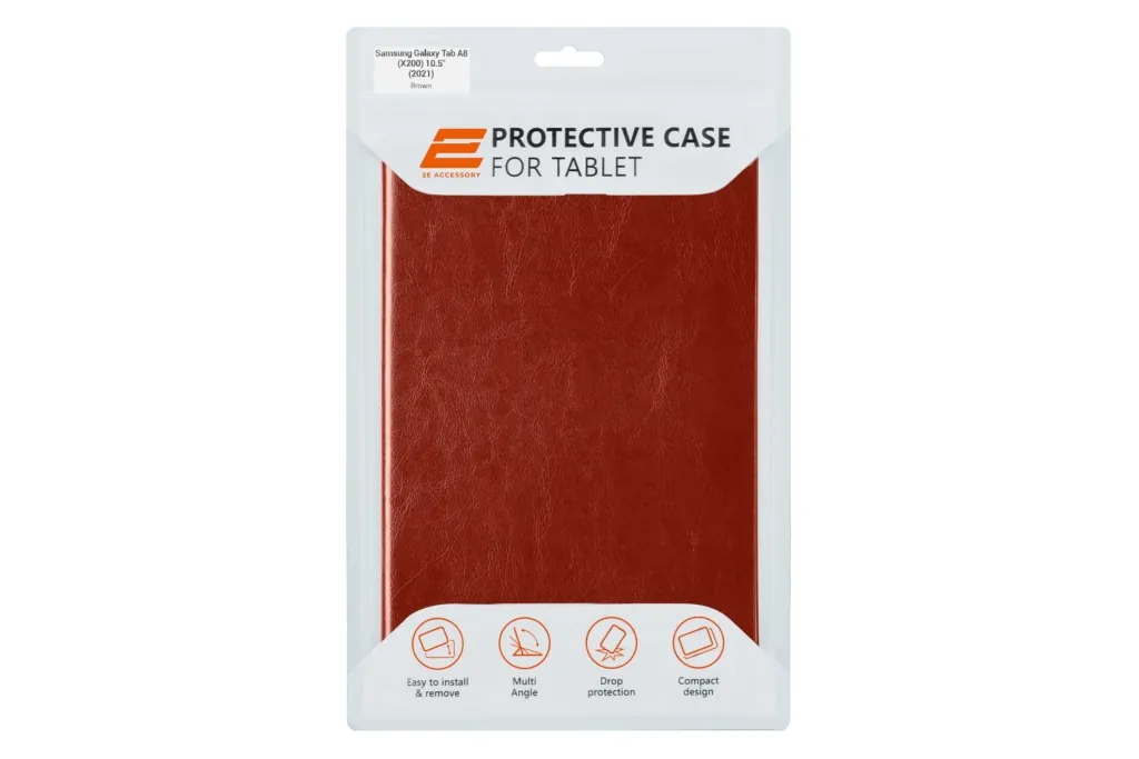 2Е Basic Case for Samsung Galaxy Tab A8 (X200) 10.5″ (2021), Retro, Brown