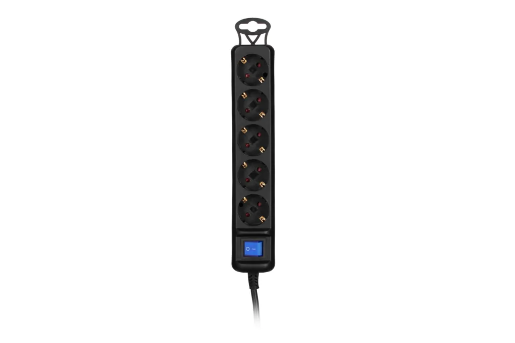 2E Power strip 5XSchuko switch, 3G*0.75мм, 1.8м, Black