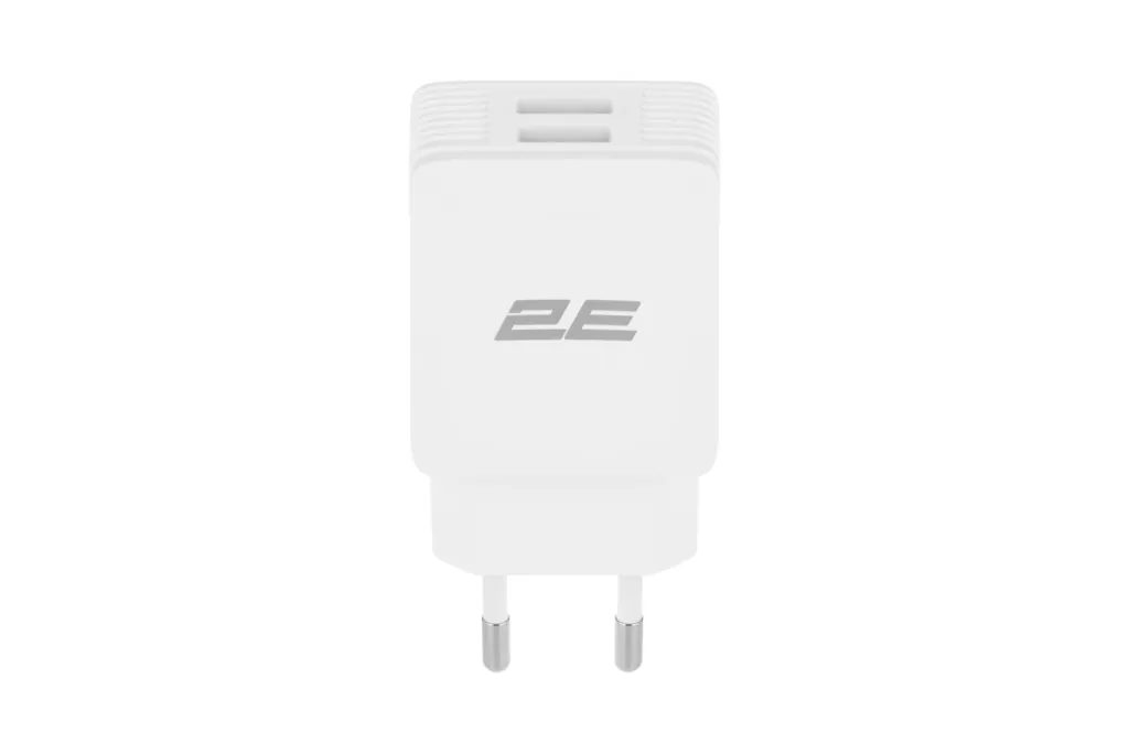 Wall Charger Dual USB-A 2.1A + cable USB-C, White