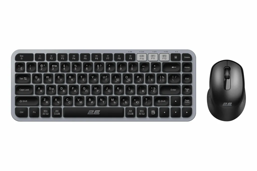 2E Комплект клавіатура та миша MK430, WL/BT, EN/UKR/RU, сіро-чорний