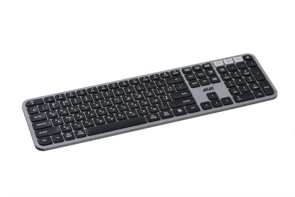 2E Комплект клавіатура та миша MK440, WL/BT, EN/UKR/RU, сіро-чорний