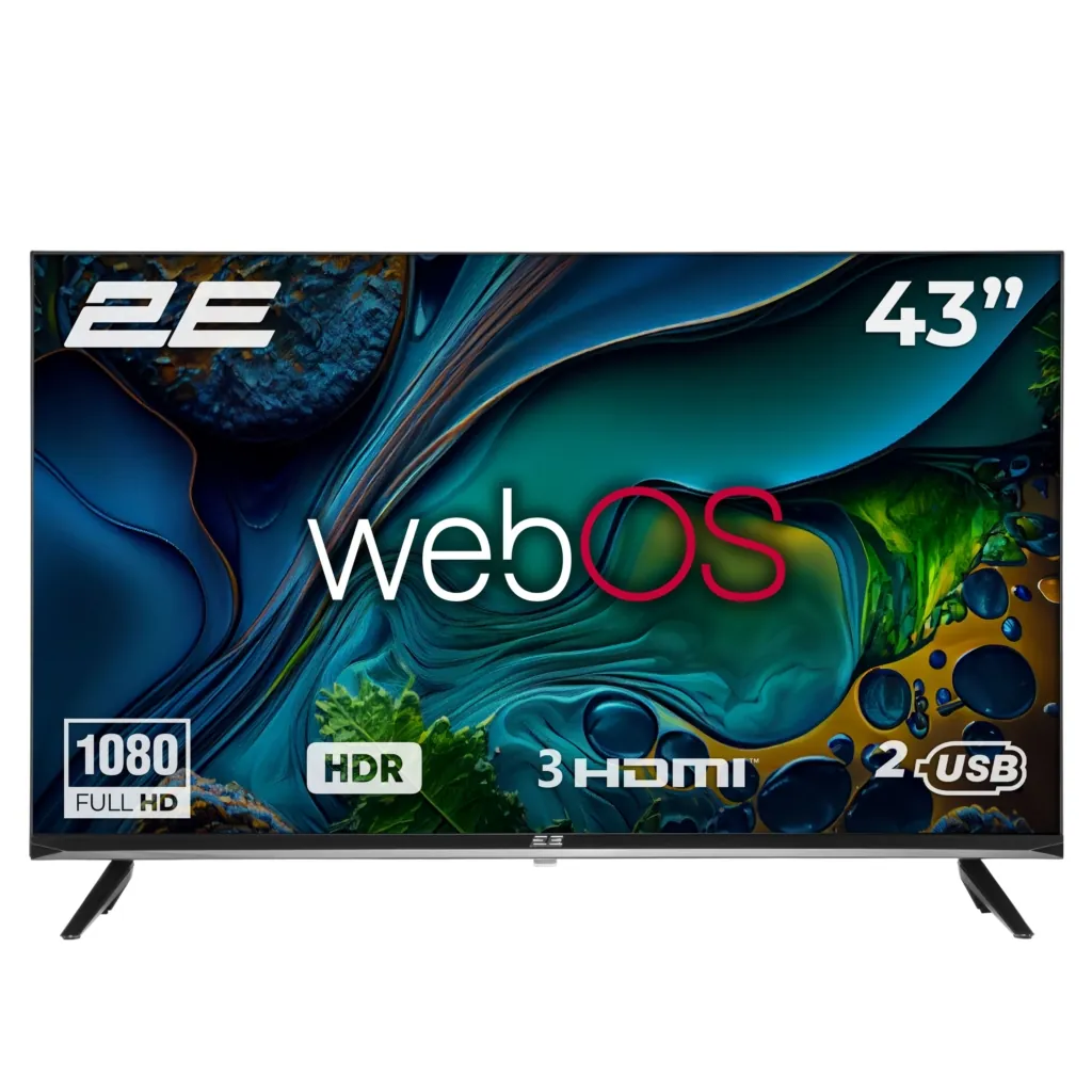 2E Телевізор 43″ LED FHD 60Hz Smart WebOS Black