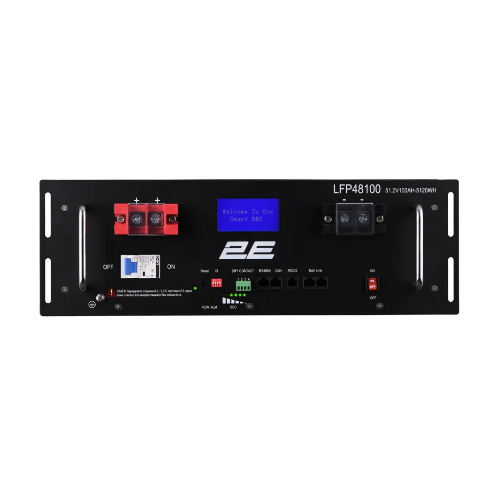 Аккумуляторная батарея 2E LFP48100 48V/100Ah 19″ Touch-LCD 16S
