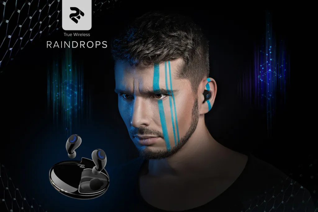 Навушники 2E RainDrops True Wireless Waterproof Mic Black