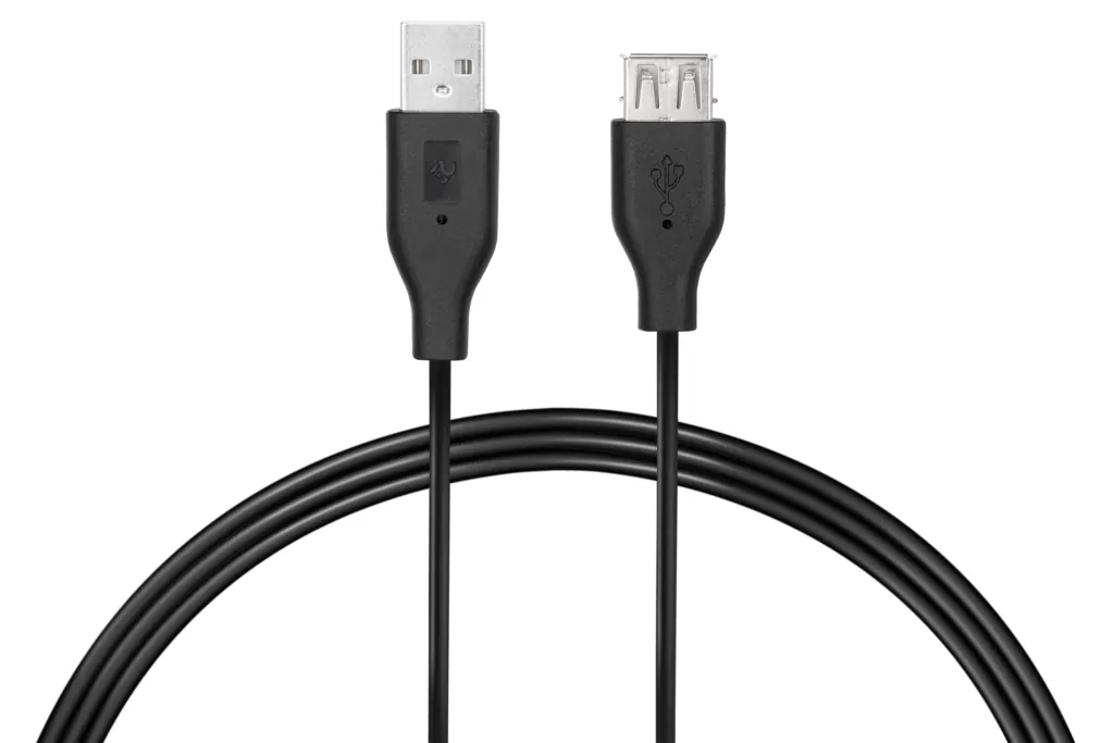 2E Cable USB 2.0 (AM/AF) 1.8m Black