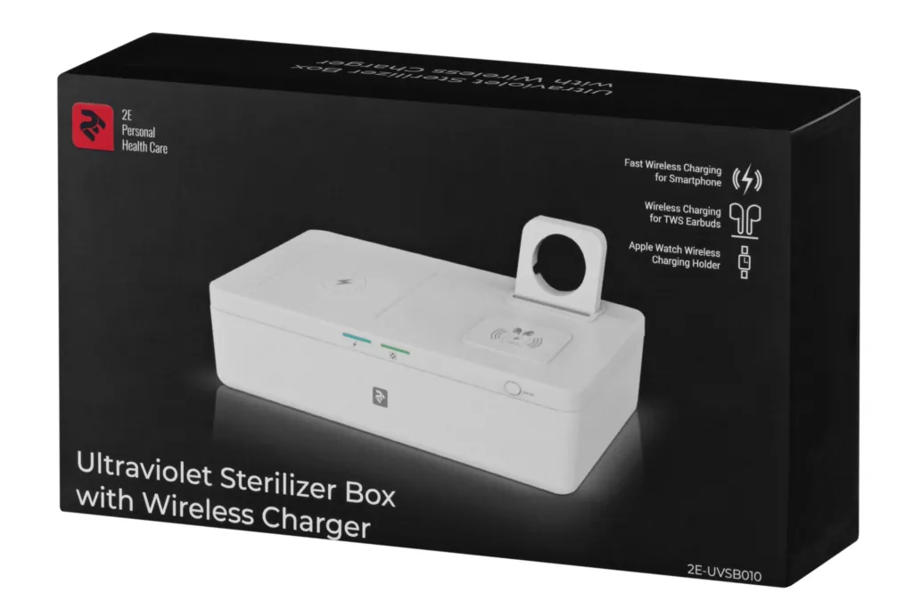 Ультрафиолетовый стерилизатор с беспроводной зарядкой 2E UVSB010, Qi