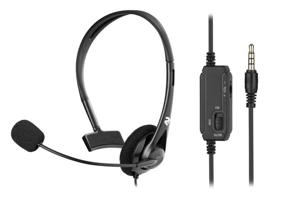 PC headset mono On-ear 2E CH11 mini-jack, omni-mic, 1.2m, black