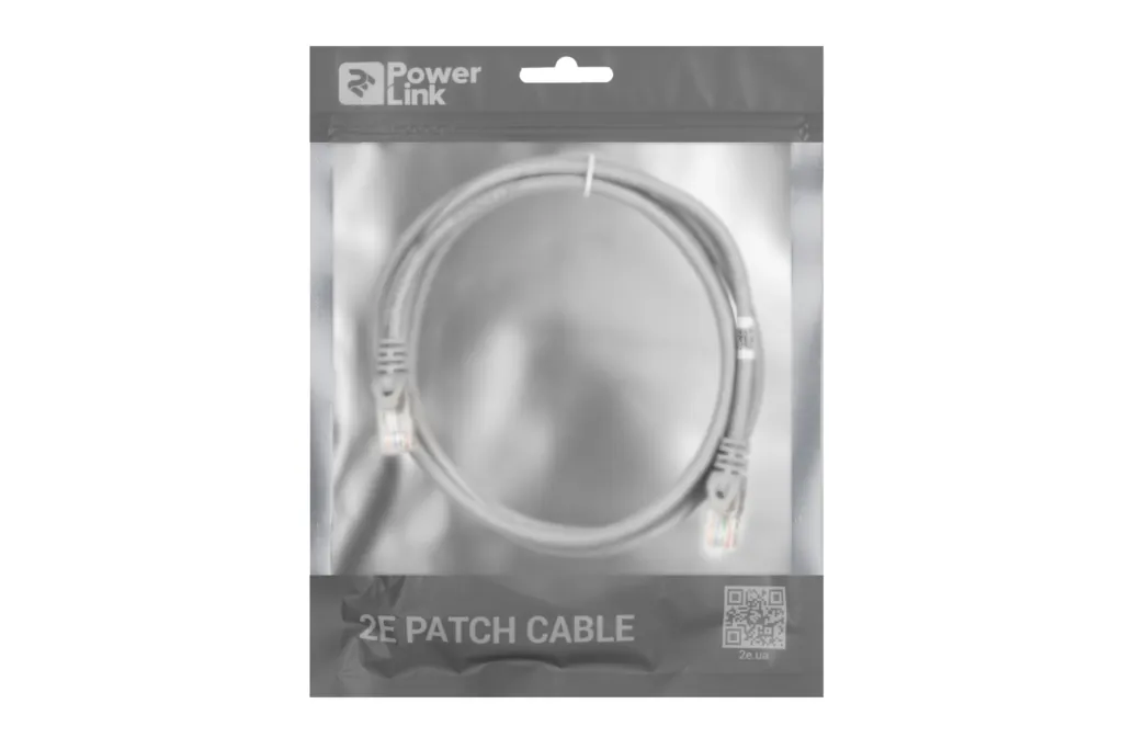 Патч-корд 2E САТ 6, UTP, 1.50м, 26AWG, RJ45, 7/0.16, Cu, PVC, сірий