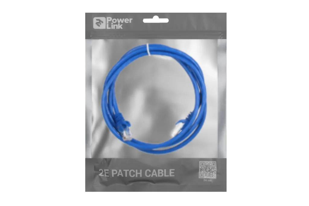 Patch Cable 2E Cat 6,UTP,RJ45, 26AWG ,7/0.16 Cu, 1.50 m, PVC,Blue