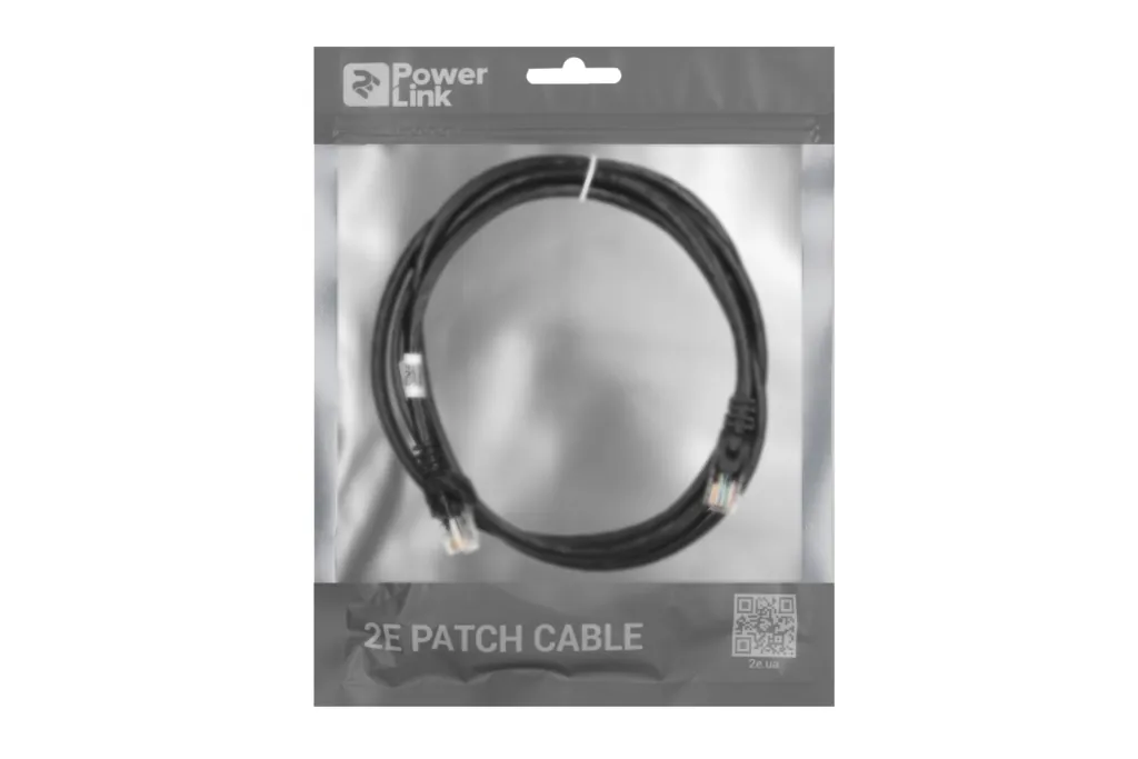 Патч-корд 2E САТ 6, UTP, 1.50м, 26AWG, RJ45, 7/0.16, Cu, PVC, чорний