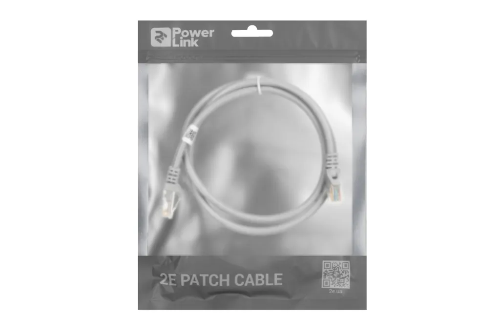 Patch Cable 2E Cat 6,UTP,RJ45, 26AWG ,7/0.16 Cu, 1.00 m, PVC,Grey