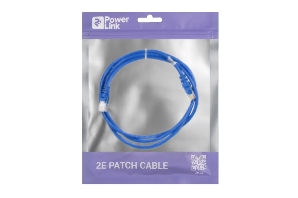 Патч-корд 2E САТ 5e, UTP, 1.50м, 26AWG, RJ45, 7/0.16, CCA, PVC, синій