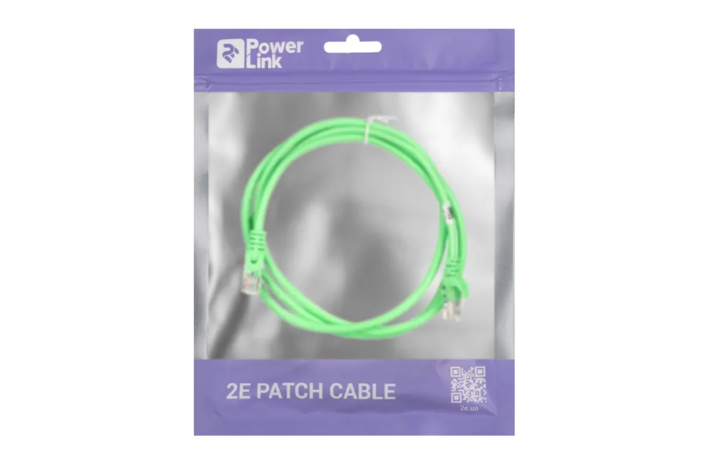 Patch Cable 2E Cat 5e,UTP,RJ45, 26AWG ,7/0.16 CCA, 1.50 m,PVC, Green
