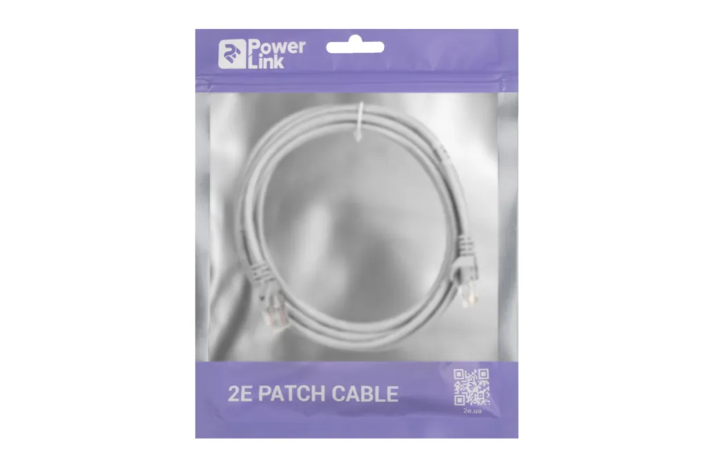 Патч-корд 2E САТ 5e, UTP, 2.20м, 26AWG, RJ45, 7/0.16, CCA, PVC, сірий