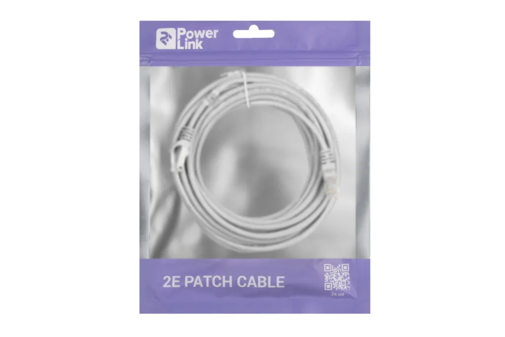 Патч-корд 2E САТ 5e, UTP, 6м, 26AWG, RJ45, 7/0.16, CCA, PVC, сірий