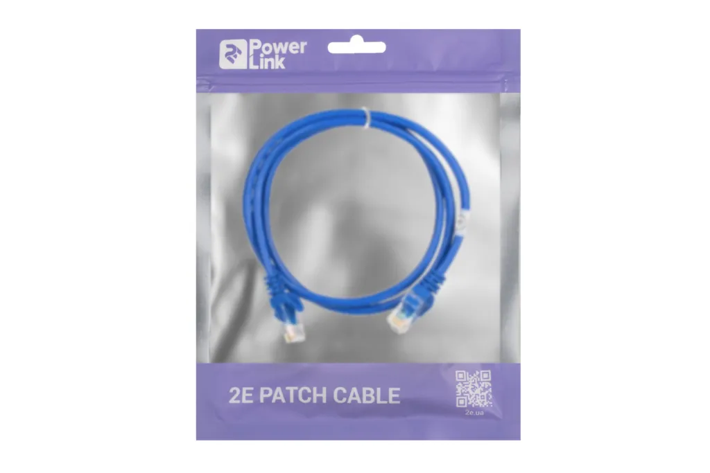 Patch Cable 2E Cat 5e,UTP,RJ45, 26AWG ,7/0.16 Cu, 1.00 m, PVC,Blue