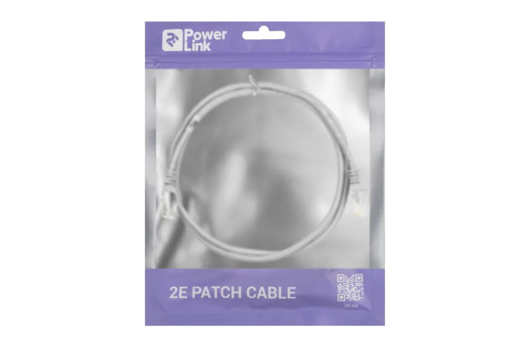 Патч-корд 2E САТ 5e, UTP, 1.20м, 26AWG, RJ45, 7/0.16, Cu, PVC, сірий