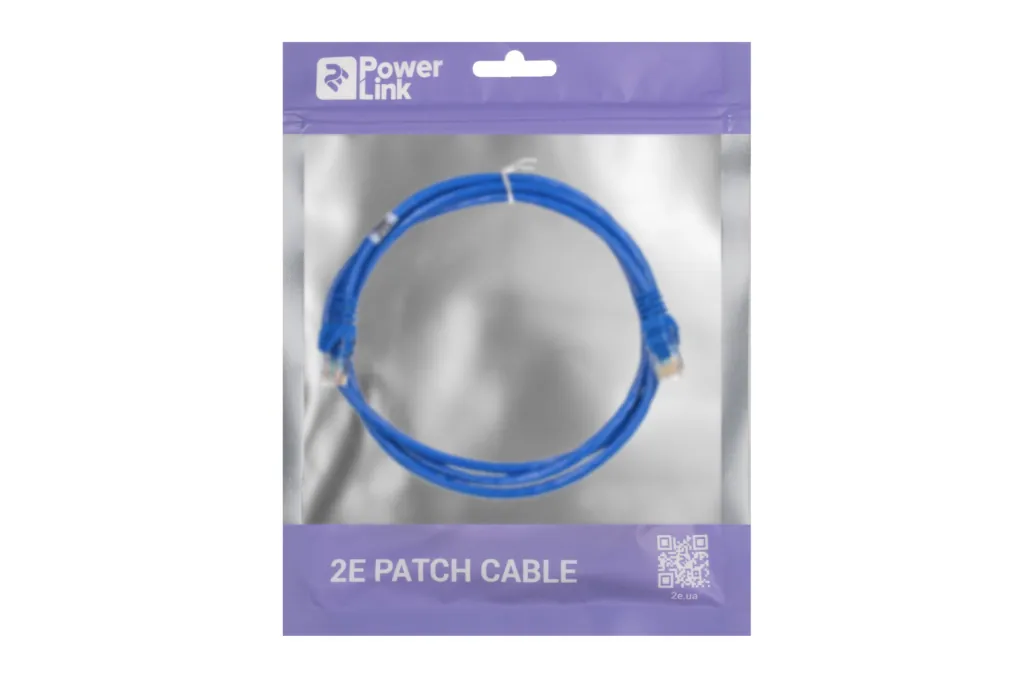 Патч-корд 2E САТ 5e, UTP, 1.50м, 26AWG, RJ45, 7/0.16, Cu, PVC, синій