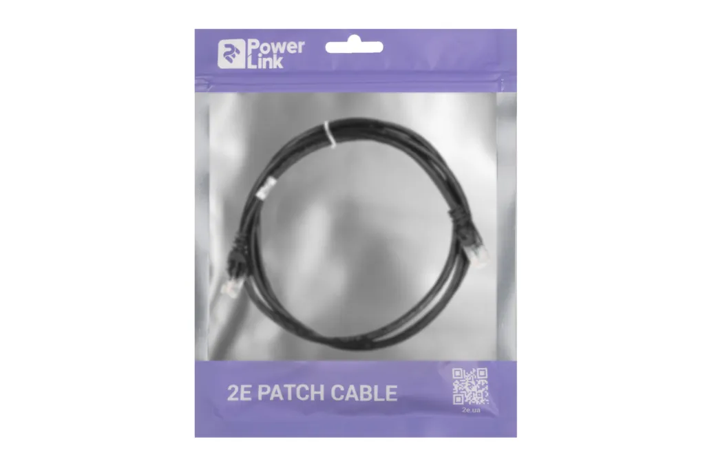 Patch Cable 2E Cat 5e,UTP,RJ45, 26AWG ,7/0.16 Cu, 2.00 m, PVC,Black