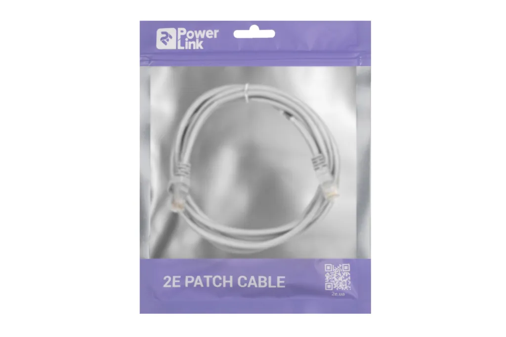 Патч-корд 2E САТ 5e, UTP, 2.20м, 26AWG, RJ45, 7/0.16, Cu, PVC, сірий