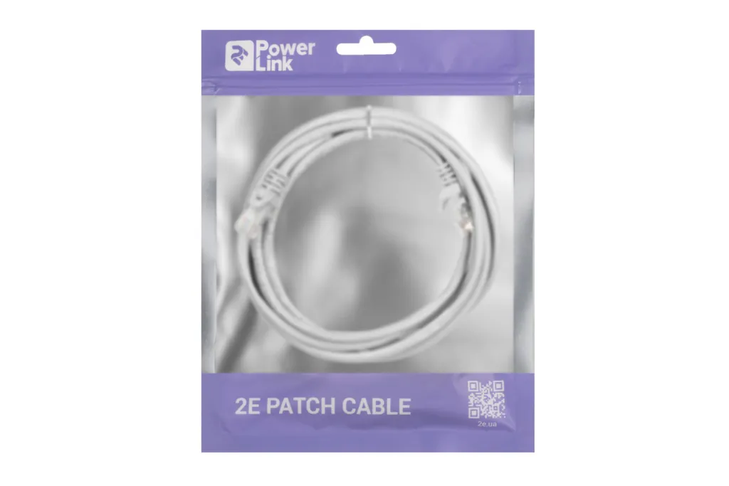 Патч-корд 2E САТ 5e, UTP, 2.50м, 26AWG, RJ45, 7/0.16, Cu, PVC, сірий