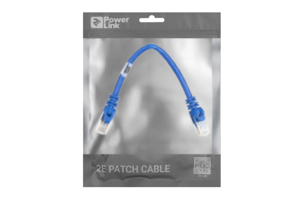 Патч-корд 2E САТ 6, UTP, 0.20м, 26AWG, RJ45, 7/0.16, Cu, PVC, синій