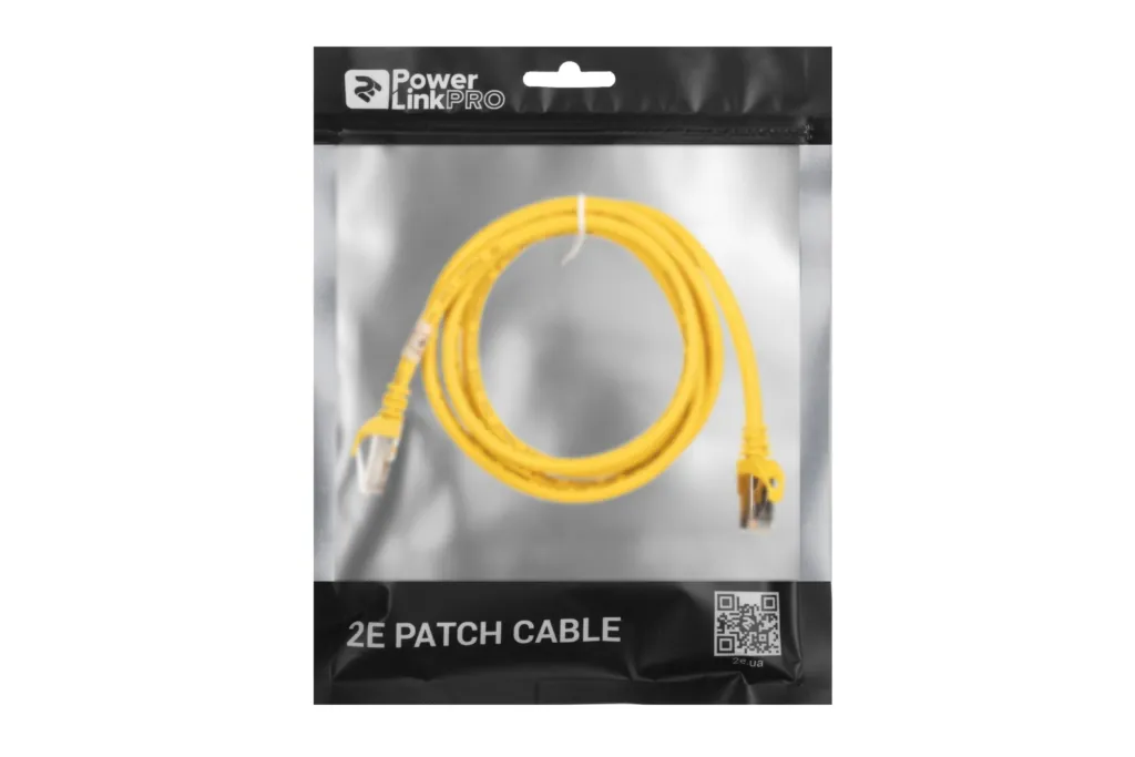Патч-корд 2E САТ 6, S-FTP, 1.50м, 26AWG, RJ45, 7/0.16, Cu, PVC, желтый
