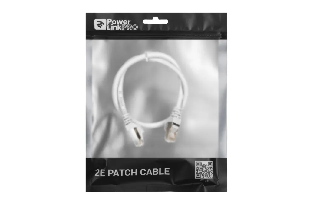 Patch Cable 2E Cat 6,Shielding S-FTP,metal foil pairs,braided cable,RJ45, 4X2 27AWG ,7/0.14 Cu, 0.50 m, PVC,Grey